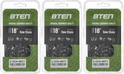 Miniatura 170 de 8TEN Cadena de motosierra semi cincel de 6 pulgadas .050 1/4 42 DL para Worx WG320 Black & Decker LLP120 (paquete de 3)