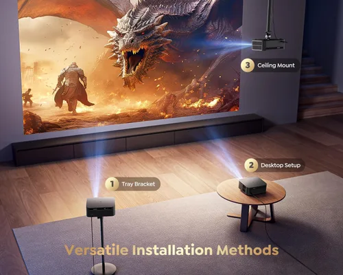 Miniatura 6 de Proyector inteligente con WiFi 6 y Bluetooth de [1500 ANSI/Google TV/Control de voz], compatible con 4K, Proyector de películas al aire libre