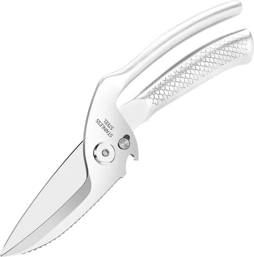 Miniatura 11 de Tijeras de cocina resistentes para huesos, pollo, pavo, carne, pescado y pizza, tijeras de cocina multiusos para alimentos, ideal para chef y cocina