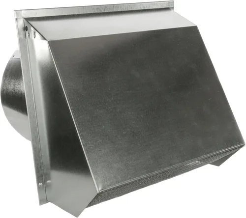 RDP Ventilación de pared con capucha con rejilla y compuerta (8 pulgadas, galvanizado)