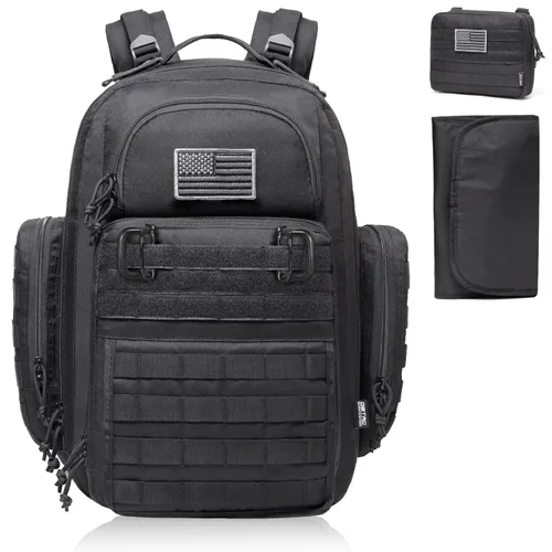 Mochila para pañales para papá DBTAC, bolsa grande de pañales para bebé para hombres con cambiador, bolsillos aislados + para toallitas, correas