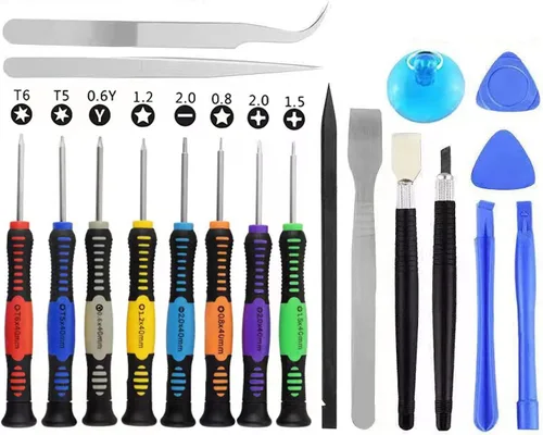 Juego de destornilladores de 20 piezas, herramienta de reparación de teléfonos móviles, kit magnético pequeño con cabeza plana Phillips Pentalobe