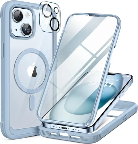 Miniatura 154 de Miracase Funda para iPhone 13 de 6.1 pulgadas, [sin burbujas] funda de teléfono de cuerpo completo con pantalla de vidrio completa integrada, sin