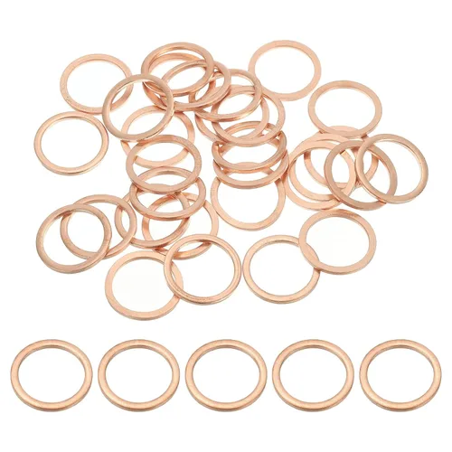 Miniatura 8 de PATIKIL Anilla de arandela de cobre M4, 25 piezas, 4mm ID 8mm OD 1mm de espesor, arandela plana métrica de sello de cobre para tornillos, pernos