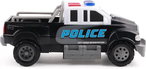Mighty Fleet Rescue Force Camioneta de Policía de Juguete de 12" con Luces y Sonidos Realistas, Construcción Duradera y Baterías Incluidas, Ages 3+