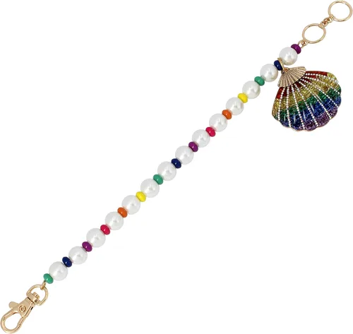Miniatura 2 de Betsey Johnson Pulsera de perlas con dije de concha arcoíris, Metal Plástico, Sin gemas.