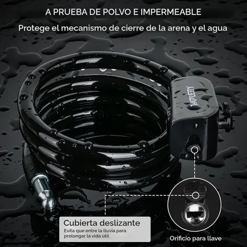 Miniatura 3 de Hapleby Candado Premium para Bicicleta con 2 Llaves, Candado de Cable Profesional para Bicicleta de 4 Pies, Cable de Candado para Bicicleta