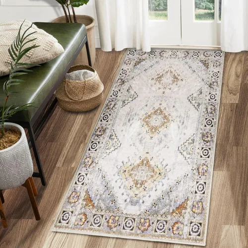 Miniatura 52 de COMSLE Alfombra bohemia de 2 x 3 pies, lavable a máquina, para entrada, lana sintética, alfombra pequeña, envejecida, antideslizante