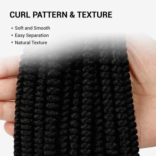 Miniatura 5 de AU-THEN-TIC Nubian Twist - Cabello rizado de 10 pulgadas, rizos de resorte previamente enlazados, 2 paquetes, extensiones de cabello rizado