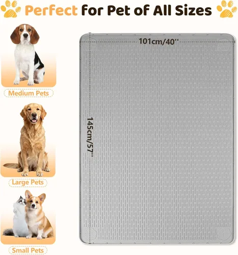 Miniatura 4 de Tapete de silicona para cama de perro, 34 x 22 pulgadas, tapete para jaulas de perro, alfombrilla para perrera con borde elevado, lavable