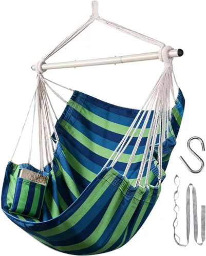 Miniatura 10 de Silla de columpio con cuerda colgante Lulladle - Silla de hamaca para dormitorios - Silla de columpio para interior - Silla colgante para exterior