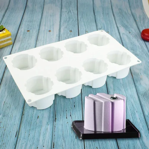 Miniatura 6 de Molde de silicona antiadherente 3D con forma cuadrada de cilindro pequeño, 8 agujeros, para pastelería DIY, gelatina, magdalenas, mousse, helado
