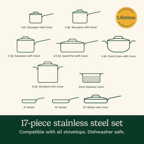 Miniatura 7 de Cuisinart Juego de utensilios de cocina de 17 piezas, colección Chef's Classic Steel 77-17N