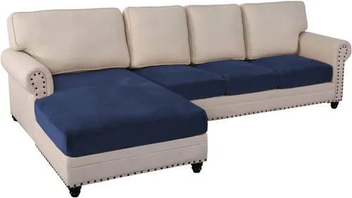 Miniatura 25 de Fundas para sofá de 3/4 piezas, fundas para sofá en forma de L para sofá seccional, elásticas, más gruesas, de jacquard separado, funda para sofá #1