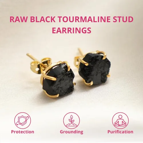 Miniatura 11 de Gempires Natural Raw Prong Setting Stud Earrings, 8-10 mm Crystals Earring, Handmade Jewelry, Gift for Her