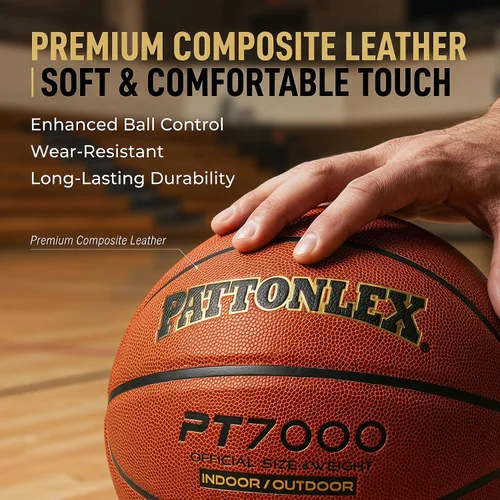 Miniatura 2 de Basketball Ball – Official Size– Composite Leather Indoor/Outdoor Basketball for Men, Women & Girls, with Pump Marrón-NO.7