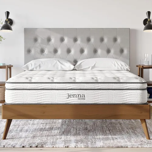 Modway Jenna - Colchón King de muelles interiores (8 pulgadas), Espuma, Blanco