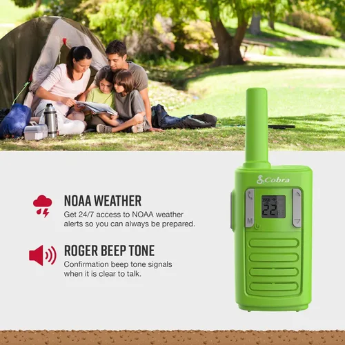 Miniatura 4 de Walkie Talkies de Familia Cobra RX100 de 16 Millas de Alcance (Paquete de 4) - Alcance Largo de 16 Millas, Comunicación Amigable para Niños, 22