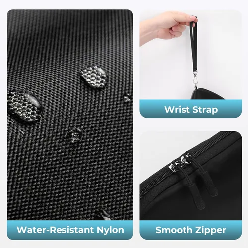 Miniatura 5 de FYY Organizador de cables de viaje, 8 compartimentos, bolsa tecnológica ligera resistente al agua con correa para la muñeca, funda portátil