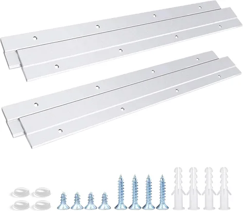 Miniatura 11 de Colgador de Cuadros con Riel Francés, Colgador Z de Aluminio Sistema de Montaje en Pared Entrelazado Kit de Herrajes Clips Z para Colgar Cuadros