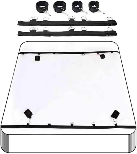 Miniatura 3 de Juego de amarres sexuales debajo del colchón para cama King para parejas, correas de cama de tamaño Queen para adultos, barra esparcidora