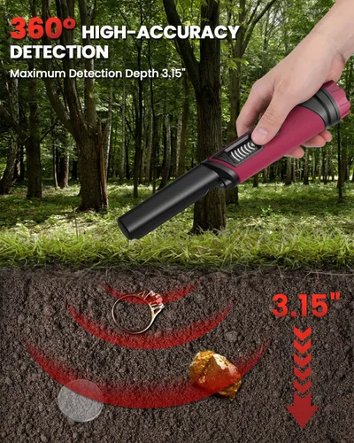 Miniatura 2 de DR.ÖTEK Detector de metales Pinpointer para adultos y niños, IP68 totalmente impermeable, detector de metales subacuático, puntero de mano