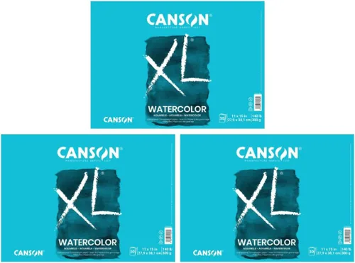 Miniatura 12 de Canson XL Series Cuaderno de acuarela, papel blanco pesado, encuadernación con resorte lateral, 30 hojas, 9x12 pulgadas