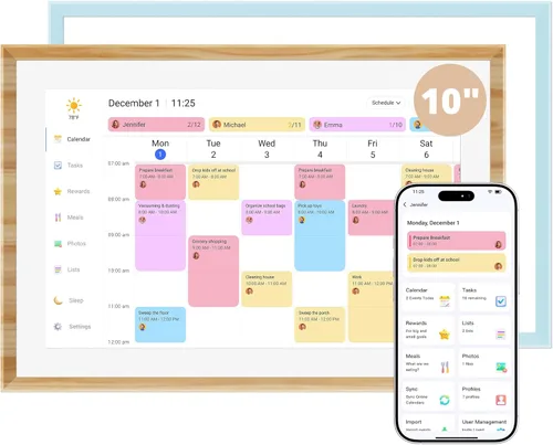 Miniatura 16 de Dragon Touch Calendario digital de 15.6 pulgadas y tabla de tareas, planificador familiar inteligente con pantalla táctil interactiva, marco