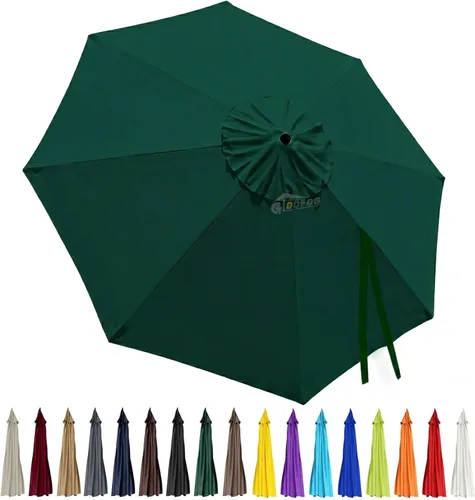 Miniatura 16 de Toldo de repuesto para sombrilla de patio de 10 pies, 8 varillas, impermeable y resistente a la decoloración, tela de poliéster gruesa para patio