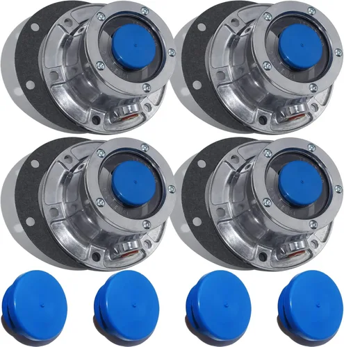 Miniatura 14 de iBroPrat 2 tapas de cubo de aluminio 343-4009 para eje de remolque, 3434009 tapas de cubo de 6 agujeros con tapones de tubo laterales y 2 tapones