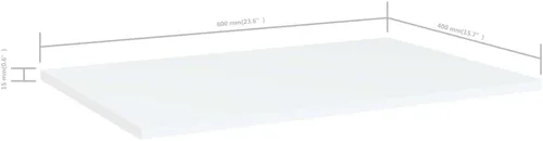 Miniatura 2 de Estantería de oficina, 8 unidades, color blanco, 23.6 x 15.7 x 0.6 pulgadas, madera de ingeniería para reacondicionar estanterías, reemplazo, sin