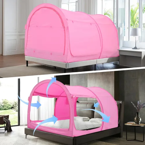 Miniatura 10 de Alvantor Tienda de campaña con dosel para cama, tiendas de campaña de ensueño, espacio de privacidad, tamaño individual, tiendas de campaña