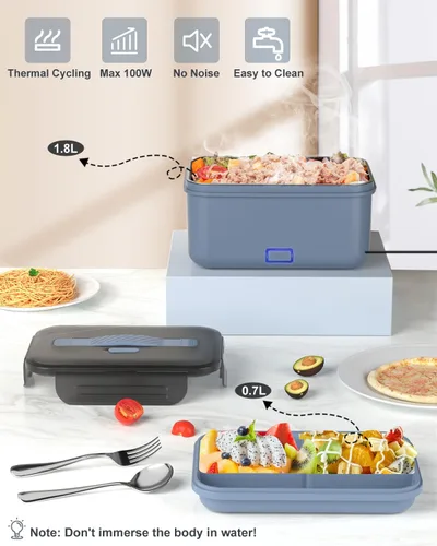 Miniatura 6 de Fiambrera Eléctrica Calentador de Alimentos, Nuevo Calentador de Alimentos Portátil de 100W, Lonchera Calentada para Adultos Automóvil/Hogar