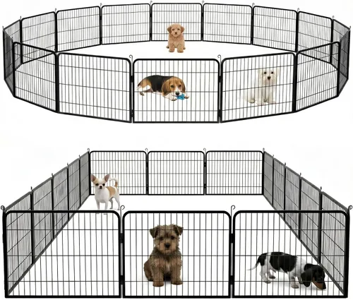 Miniatura 35 de BestPet Extensión de corral para perros 32 pulgadas, 2 paneles Corral resistente para mascotas con ejercicio de metal Paneles de cerca
