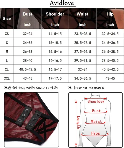 Miniatura 6 de Avidlove Body de manga larga para mujer, cuello alto, malla transparente, leotardos con estampado geográfico