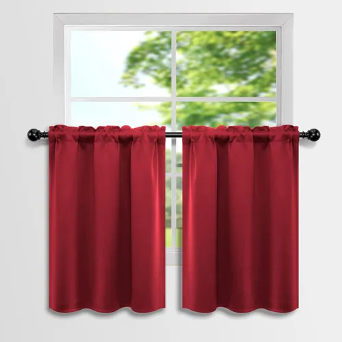 Miniatura 16 de Mrs.Naturall - Cortinas opacas cortas beige para ventanas pequeñas de 18x24 pulgadas de largo