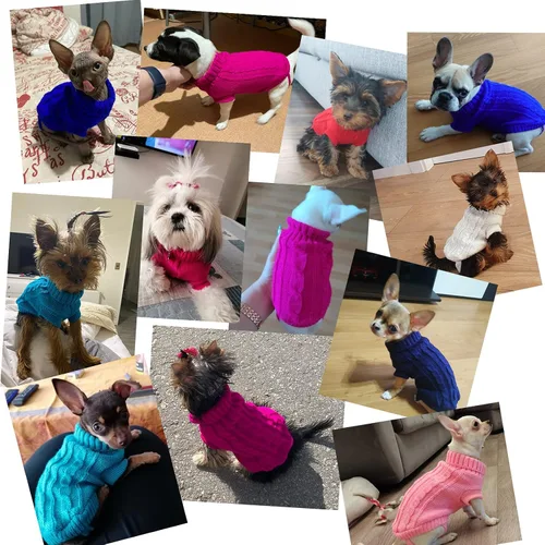 Miniatura 3 de Suéteres para perros pequeños, suéteres para mascotas, ropa de punto clásica, ropa de invierno para niñas, ropa de perro chihuahua, abrigo cálido