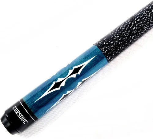 Miniatura 3 de Cuesoul Juego de taco de billar de madera de arce de 58 pulgadas, 19 oz/20 oz, punta de 11.5 mm/13 mm [peso ajustable] 19oz-azul+estuche