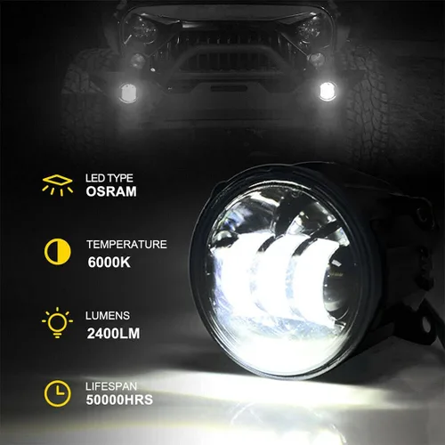 Miniatura 4 de Luces antiniebla LED redondas de 3.5 pulgadas, lámpara antiniebla de repuesto blanca universal para Honda, Ford, Nissan, Subaru, Suzuki, Lincoln