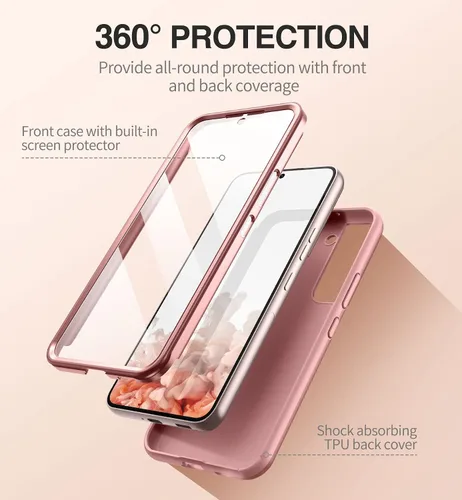 Miniatura 4 de SURITCH Funda para Samsung Galaxy S22, [protector de pantalla antiarañazos incorporado] Protección de cuerpo completo de 360° de doble capa, a