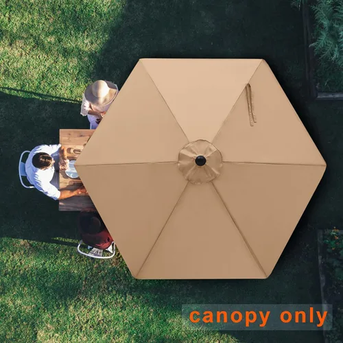 Miniatura 6 de MASTERCANOPY - Sombrilla de patio de 7.5 pies con toldo de repuesto de 6 varillas - Beige, solo toldo de repuesto