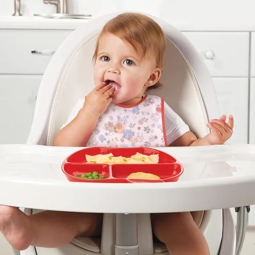 Miniatura 4 de R HORSE Juego de 5 baberos para bebés con bolsillo para atrapar migas y botón a presión, baberos impermeables para bebés de 6 a 24 meses Floral rosa