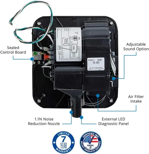 Miniatura 4 de XLERATOR eco XL-W-ECO 1.1N Secador de manos comercial de alta velocidad, secadora Excel, cubierta fundida blanca, sensor automático, montaje