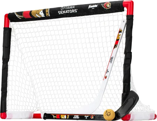 Miniatura 16 de Franklin Sports NHL - Juego de mini hockey para niños, portería de hockey sobre rodilla, pelota + 2 palos, juego de juguetes para interiores