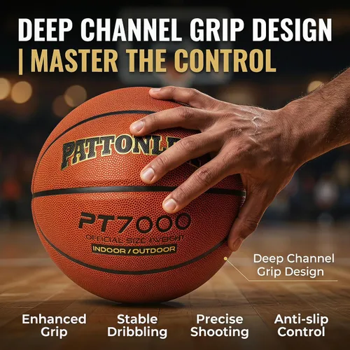 Miniatura 4 de Basketball Ball – Official Size– Composite Leather Indoor/Outdoor Basketball for Men, Women & Girls, with Pump Marrón-NO.7