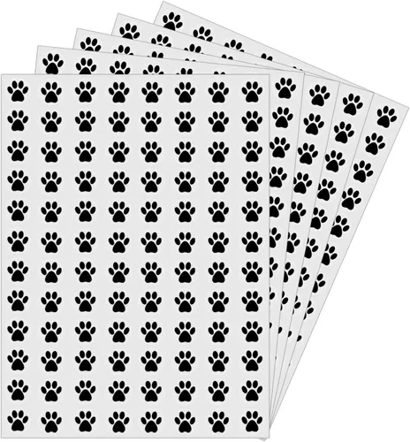 Calcomanías de Huellas de Pata Negras de 0.5 Pulgadas, Autoadhesivas para Álbumes de Recortes/Manualidades DIY para Niños/Calcomanías de Recompensa