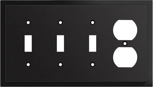 Miniatura 55 de Henne Bery Placa decorativa de pared con borde moderno, tapa de tomacorriente para cubrir enchufe, aleación de zinc maciza duradera