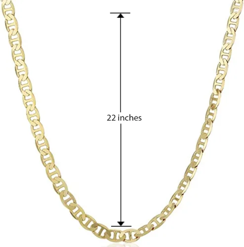 Miniatura 3 de Collar de cadena Mariner de oro amarillo de 14 quilates para hombre de 22 pulgadas