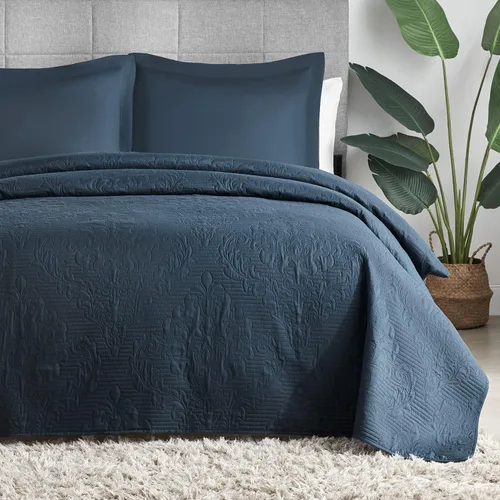 Miniatura 25 de Hansleep - Juego de edredón de tamaño King en verde oliva - Colcha de damasco ultrasónica para todas las estaciones, juego de ropa de cama suave