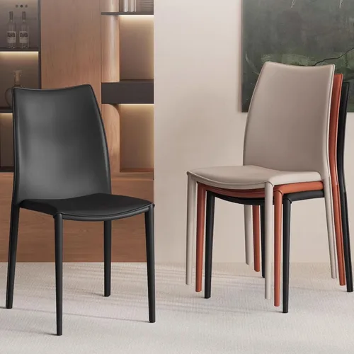 Miniatura 3 de Sillas de comedor de cocina, sillas de comedor apilables, silla de comedor tapizada de piel sintética, silla de hospitalidad con respaldo alto
